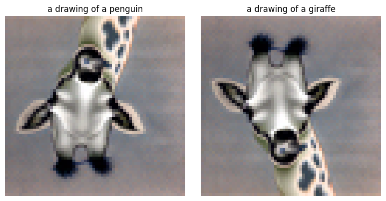 Visual anagram 2 - penguin and giraffe