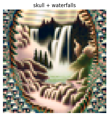 Hybrid image 2 - skull and waterfall